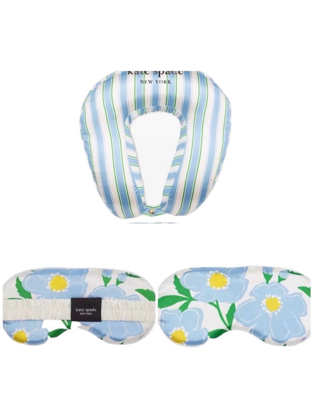 Kate Spade Sunshine Floral Neck Pillow & Eye Mask Set-
NWT